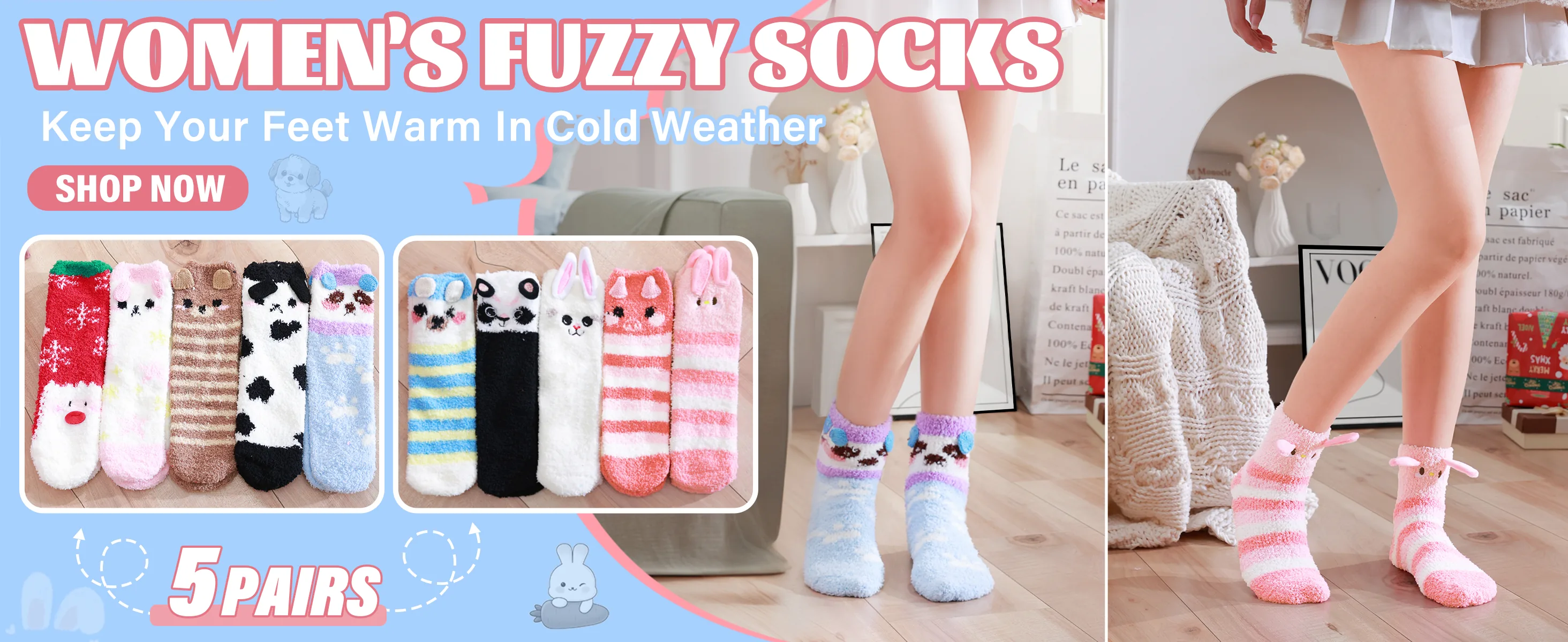 antsang fuzzy slipper socks content 0